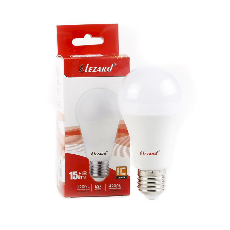 Лампа світлодіодна Lezard LED GLOB A60 15Вт, E27, 1200K (442-A60-2715)